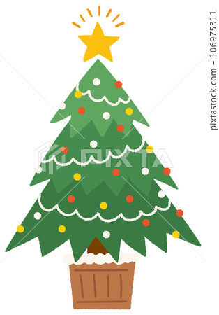 Christmas tree hand drawn vector illustration/Christmas 106975311