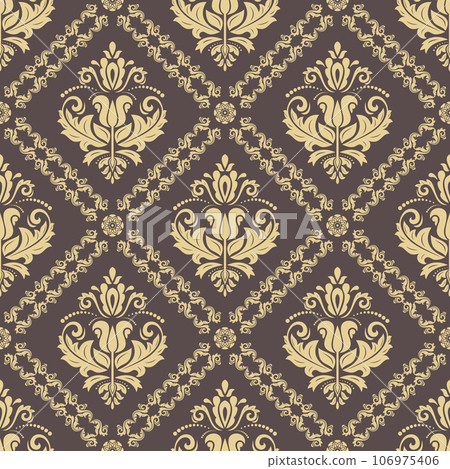 Classic Seamless Vector Fine Pattern With Arabesques 106975406