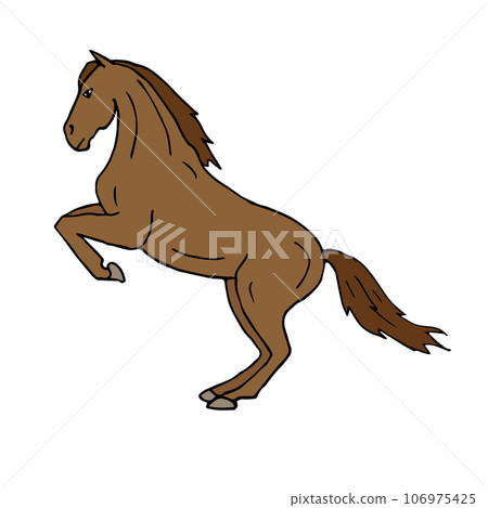 Vector hand drawn colored dressage horse 106975425