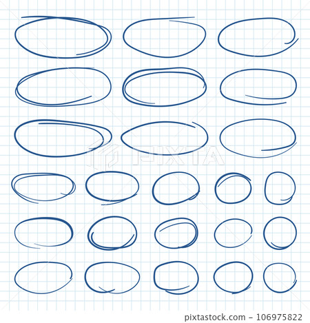 Circle line sketch icon in hand drawn style. Circular scribble doodle vector illustration on isolated background. Pencil or pen bubble sign business concept. Circle line sketch icon in hand drawn style. Circular scribble doodle vector illustration on isolated background. Pencil or pen bubble sign business concept. 106975822