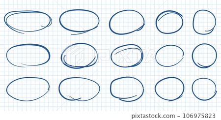 Circle line sketch icon in hand drawn style. Circular scribble doodle vector illustration on isolated background. Pencil or pen bubble sign business concept. Circle line sketch icon in hand drawn style. Circular scribble doodle vector illustration on isolated background. Pencil or pen bubble sign business concept. 106975823