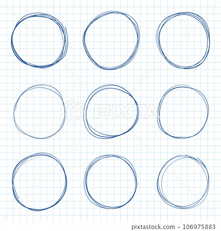 Circle line sketch icon in hand drawn style. Circular scribble doodle vector illustration on isolated background. Pencil or pen bubble sign business concept. Circle line sketch icon in hand drawn style. Circular scribble doodle vector illustration on isolated background. Pencil or pen bubble sign business concept. 106975883