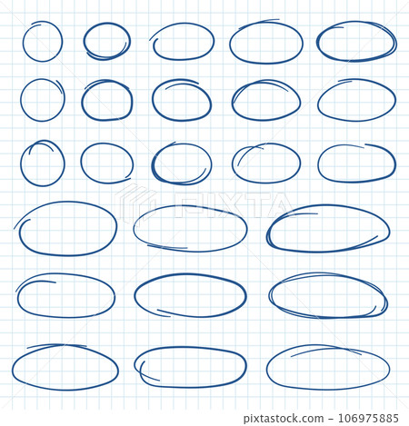 Circle line sketch icon in hand drawn style. Circular scribble doodle vector illustration on isolated background. Pencil or pen bubble sign business concept. Circle line sketch icon in hand drawn style. Circular scribble doodle vector illustration on isolated background. Pencil or pen bubble sign business concept. 106975885