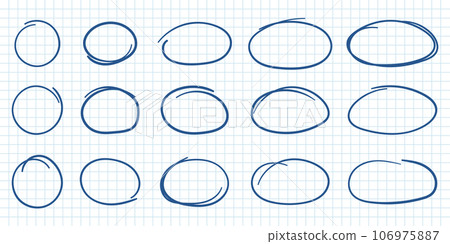 Circle line sketch icon in hand drawn style. Circular scribble doodle vector illustration on isolated background. Pencil or pen bubble sign business concept. Circle line sketch icon in hand drawn style. Circular scribble doodle vector illustration on isolated background. Pencil or pen bubble sign business concept. 106975887