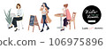 women working. character set. 3 scenes. 106975896