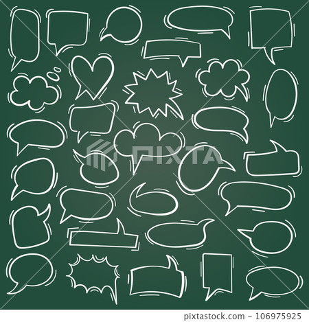 Doodle chat icon in hand drawn style. Cartoon bubbles vector illustration on isolated background. Talk frame sign business concept. Doodle chat icon in hand drawn style. Cartoon bubbles vector illustration on isolated background. Talk frame sign business concept. 106975925