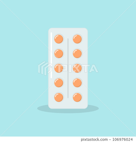 Pills capsules icon in flat style. Medical tablet vector illustration on isolated background. Healthcare drug sign business concept. Pills capsules icon in flat style. Medical tablet vector illustration on isolated background. Healthcare drug sign business concept. 106976024