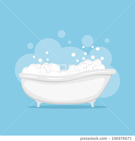 Bath icon in flat style. Bathroom vector illustration on isolated background. Bathtub sign business concept. 106976071