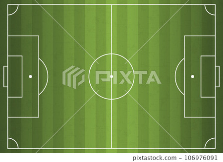Soccer field in flat style. Football stadium vector illustration on isolated background. Sport plan sign business concept. 106976091