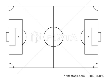 Soccer field in flat style. Football stadium vector illustration on isolated background. Sport plan sign business concept. Soccer field in flat style. Football stadium vector illustration on isolated background. Sport plan sign business concept. 106976092