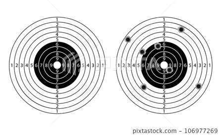 Target for shooting range template. Vector illustration Target for shooting range template. Vector illustration 106977269