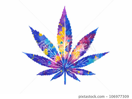 Marijuana and cannabis watercolor vector illustration Marijuana and cannabis watercolor vector illustration 106977309