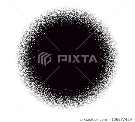 Halftone circle, duotone dot pattern on white background Halftone circle, duotone dot pattern on white background 106977439