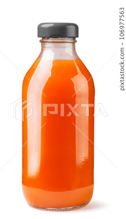 Bottle of fruit juice on a white background. Isolated 106977563