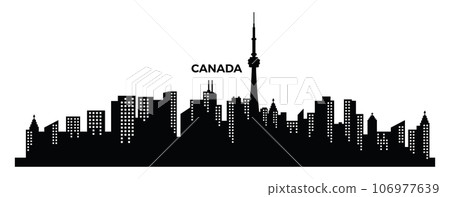 Canada city silhouette. Travel background silhouette. Canada city silhouette. Travel background silhouette. 106977639