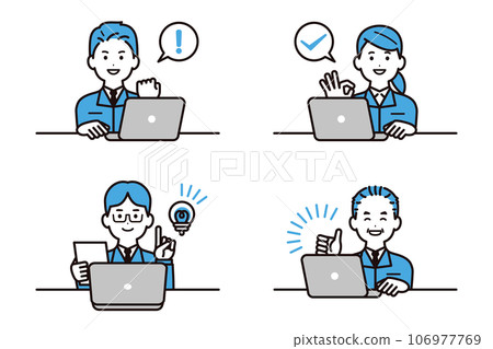 商務人士、年輕人、中年人穿著工作服做辦公桌工作 商務人士、年輕人、中年人穿著工作服做辦公桌工作 106977769