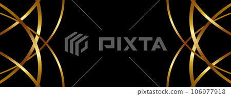 豪華線橫幅黑色和金色 106977918