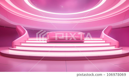 Pink Futuristic Cylinder Scene Pink Futuristic Cylinder Scene 106978069