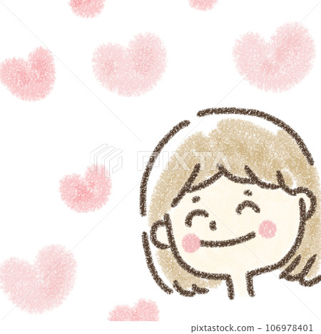 人女孩手繪插畫心 人女孩手繪插畫心 106978401