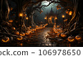 Haunted city for Halloween night 106978650