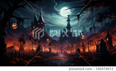Castle of horrors for the traditional Halloween party 106978653