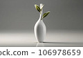 Vase with green olive leaves. AI generative 106978659