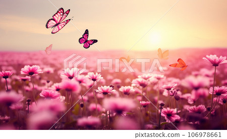 Pink flower for breast cancer day background concept 106978661