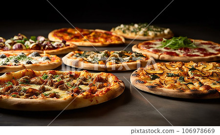Genuine Italian products for preparing pizza. AI generative 106978669