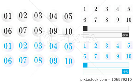 Simple color number icons and search window 106979210