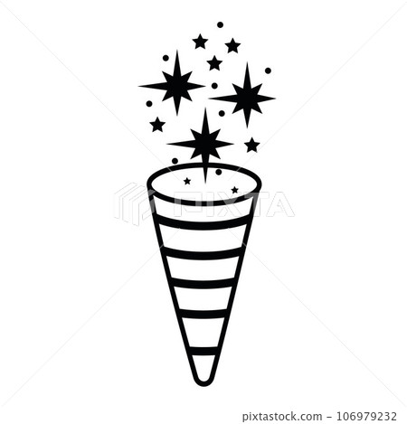 Festive fireworks in doodle style, isolated vector illustration 106979232