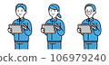 Men and women wearing work clothes and operating tablets, young people, middle-aged people 106979240