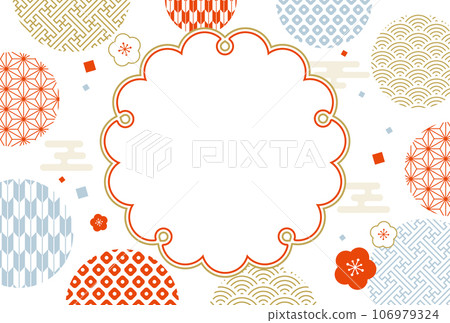 Pop Japanese pattern New Year's card frame 106979324