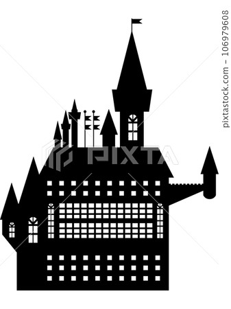 Halloween silhouette material - old castle 106979608