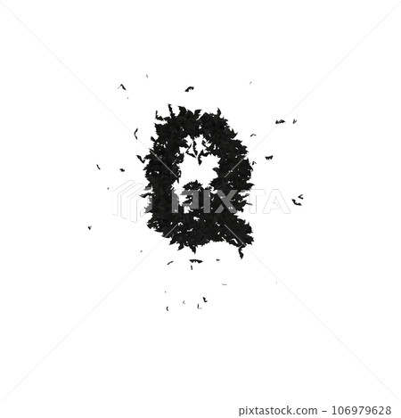 Static Halloween Typeface Formed Of Flying Bats with alpha the character Q Static Halloween Typeface Formed Of Flying Bats with alpha the character Q 106979628