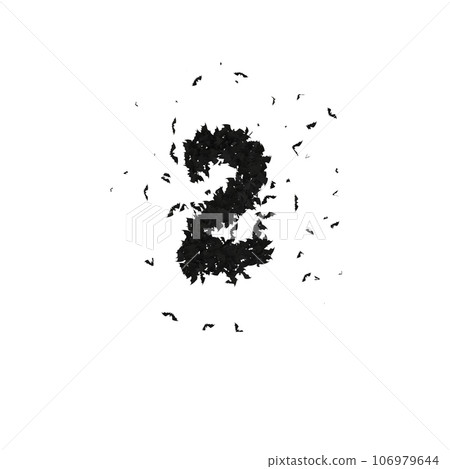 Static Halloween Typeface Formed Of Flying Bats with alpha the character 2 Static Halloween Typeface Formed Of Flying Bats with alpha the character 2 106979644