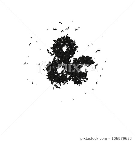 Static Halloween Typeface Formed Of Flying Bats with alpha the character ampersand Static Halloween Typeface Formed Of Flying Bats with alpha the character ampersand 106979653