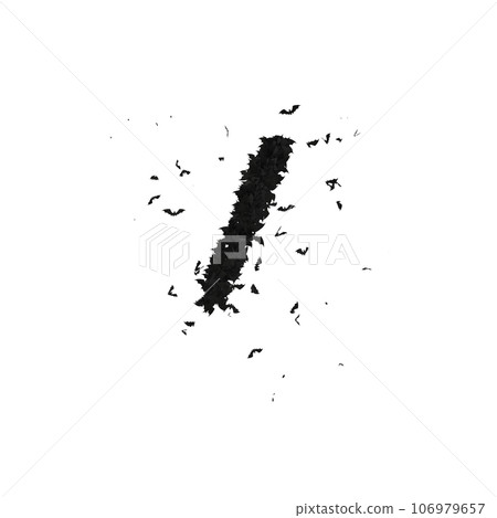 Static Halloween Typeface Formed Of Flying Bats with alpha the character backslash Static Halloween Typeface Formed Of Flying Bats with alpha the character backslash 106979657