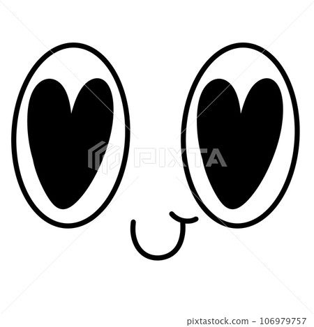 Cute kawaii eye in love emotion groovy retro y2k Cute kawaii eye in love emotion groovy retro y2k 106979757