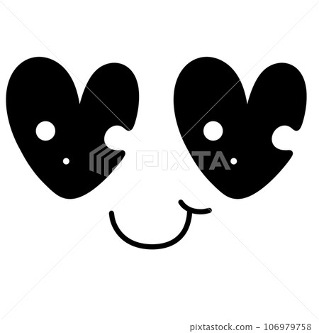 Cute kawaii eye in love emotion groovy retro y2k 106979758