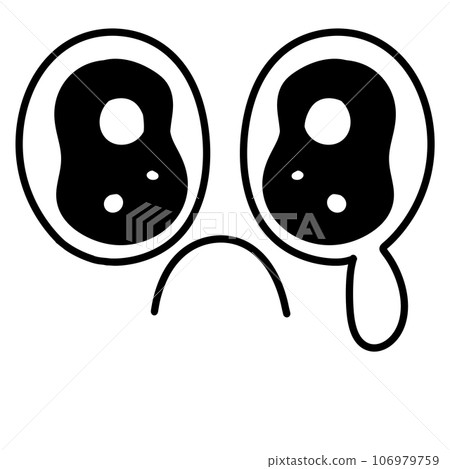 Cute kawaii eye sad emotion groovy retro y2k 106979759