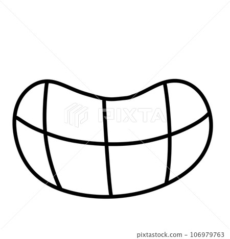 Cute kawaii mouth smile groovy y2k comic doodle 106979763