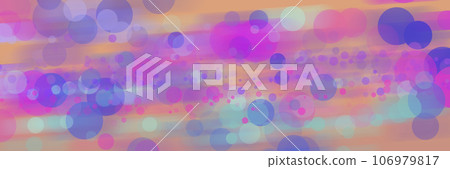 Orange background with many circles in shades of purple and blue. Orange background with many circles in shades of purple and blue. 106979817