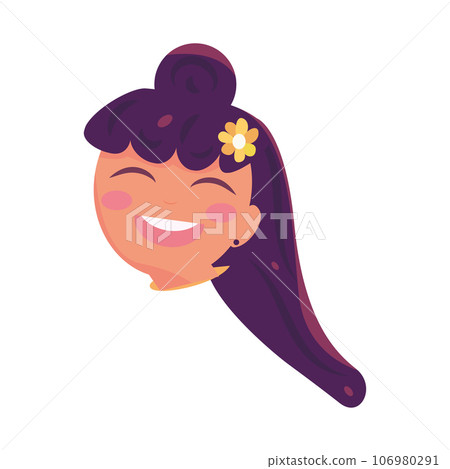 Isolated girl kid avatar cartoon Vector Isolated girl kid avatar cartoon Vector 106980291