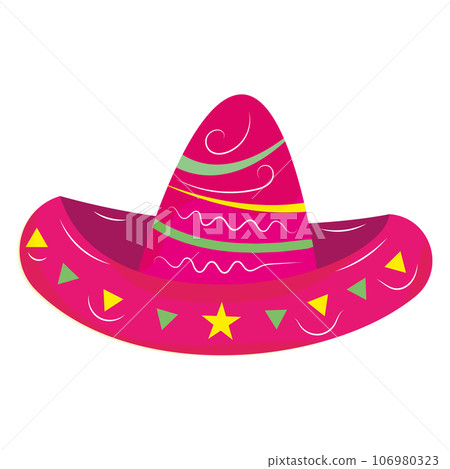 Isolated colored traditional mexican hat sketch Vector 106980323