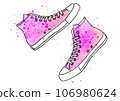 Line drawing illustration of sneakers 106980624