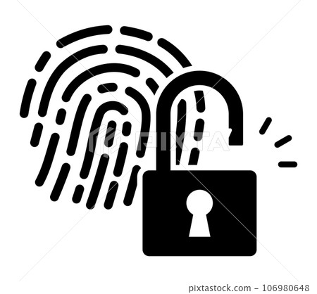 指紋和掛鎖圖標 106980648
