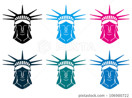 Statue of Liberty silhouette icon set 106980722