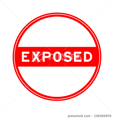 Red color round seal sticker in word exposed on white background Red color round seal sticker in word exposed on white background 106980959
