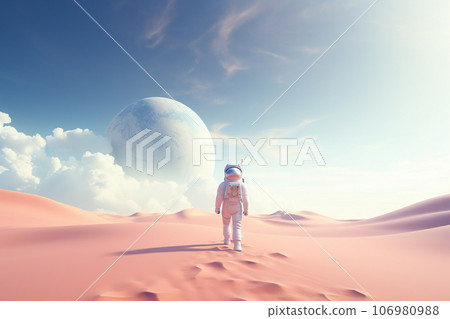 An astronauts on galax.Created with Generative AI technology. 106980988