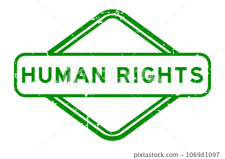 Grunge green human rights word rubber seal stamp on white background Grunge green human rights word rubber seal stamp on white background 106981097